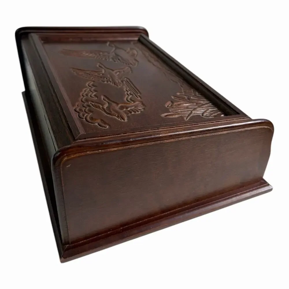 Vintage Rosalco The Commodore Bird Duck Carved Wooden Wood Jewelry Box 11x8.5x4